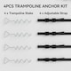 image 3 of SPORTNOW 4Pcs Trampoline Anchor Kit, 32 cm Galvanised Trampoline Stakes | Silver | Silver | 32L x 8W cm