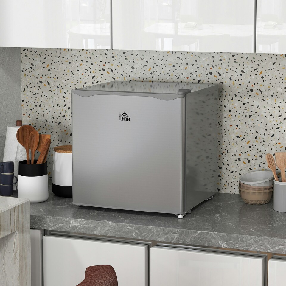 image 1 of HOMCOM 35L Tabletop Freezer with Adjustable Temperature Wire Shelf Grey