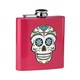 image 1 of Interiors by Premier Pink Hip Flask With Skull Design, 5oz Stainless Steel Flask With Fun Printed Graphic, Screw Cap