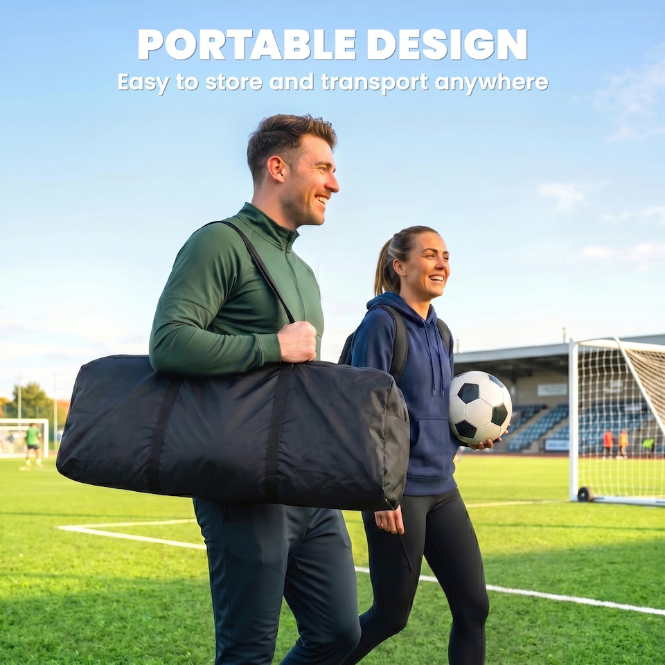 image 1 of SPORTNOW Football Rebounder Net with Carry Bag and Ground Stakes