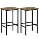 image 1 of HOMCOM Industrial Bar Stools Set of 2, Kitchen Bar Chairs Home Pub Rustic Brown