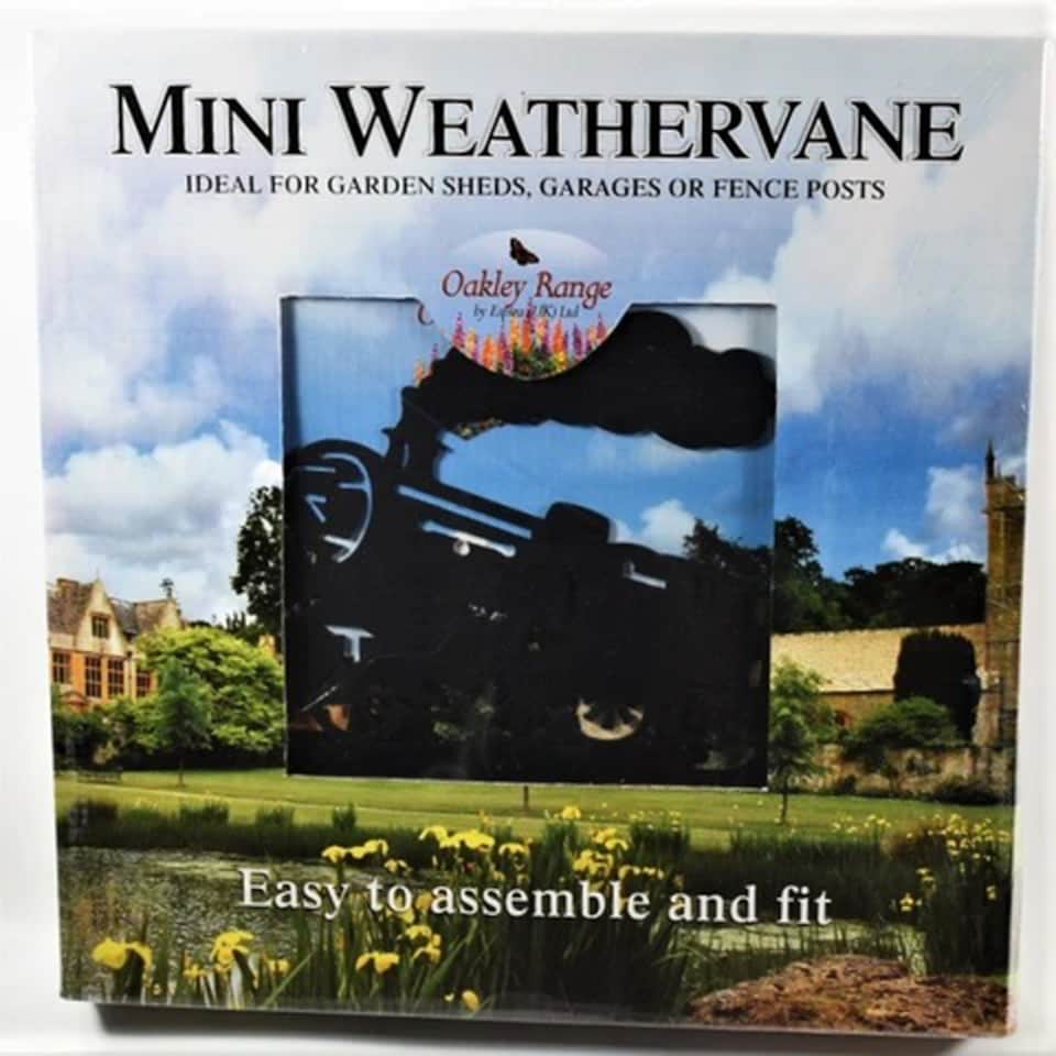 image 1 of Mini Steam Train Weathervane - Blackwind vane - Steel - L38 x W38 x H56 cm - Black