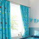 image 1 of Multi Stars Blue Curtains 66" x 54"