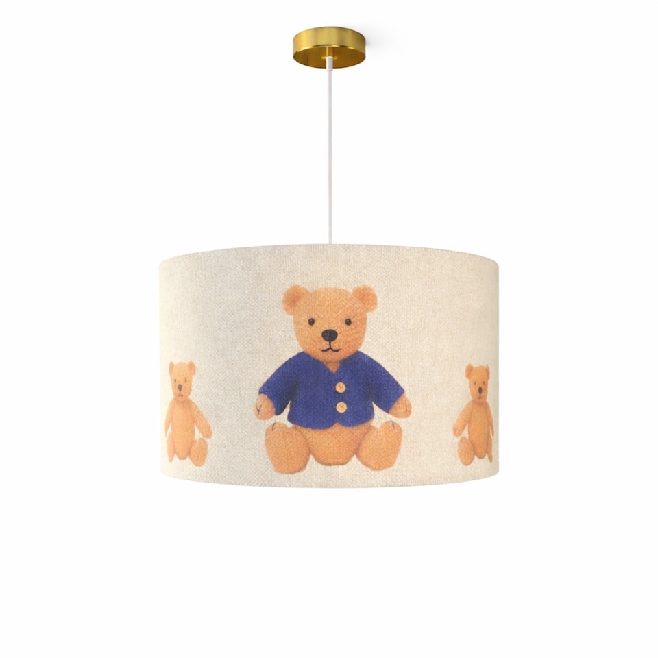 image 1 of CGC Blake 45cm Oatmeal Linen Teddy Bear Children's Lampshade