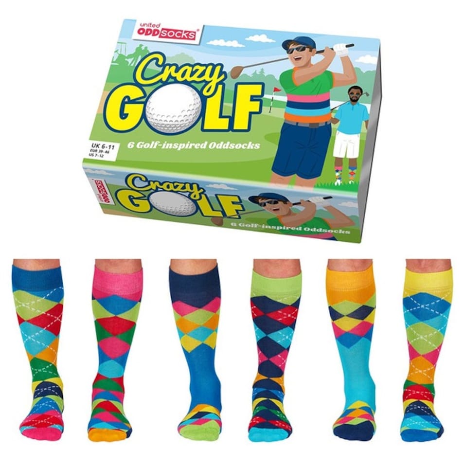 image 1 of Crazy Golf OddSocks Gift Box Set For Men