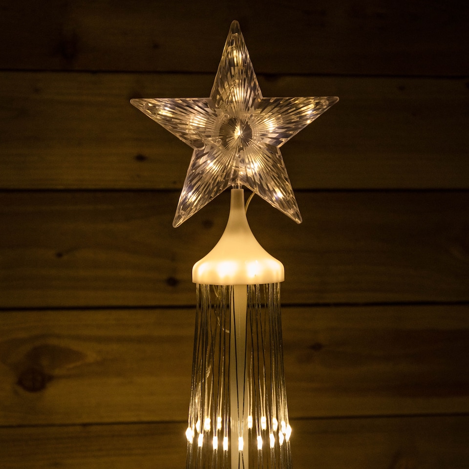 image 1 of 1.8m Light up Christmas Cone Tree with 220 Warm White LEDs and Timer Function