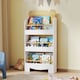 image 2 of AIYAPLAY Kids Bookshelf, 3 Tier Children Bookcase, Bear Theme Toddler Space-Saving Bookcase for Living Room, Kids Room, Playroom, White