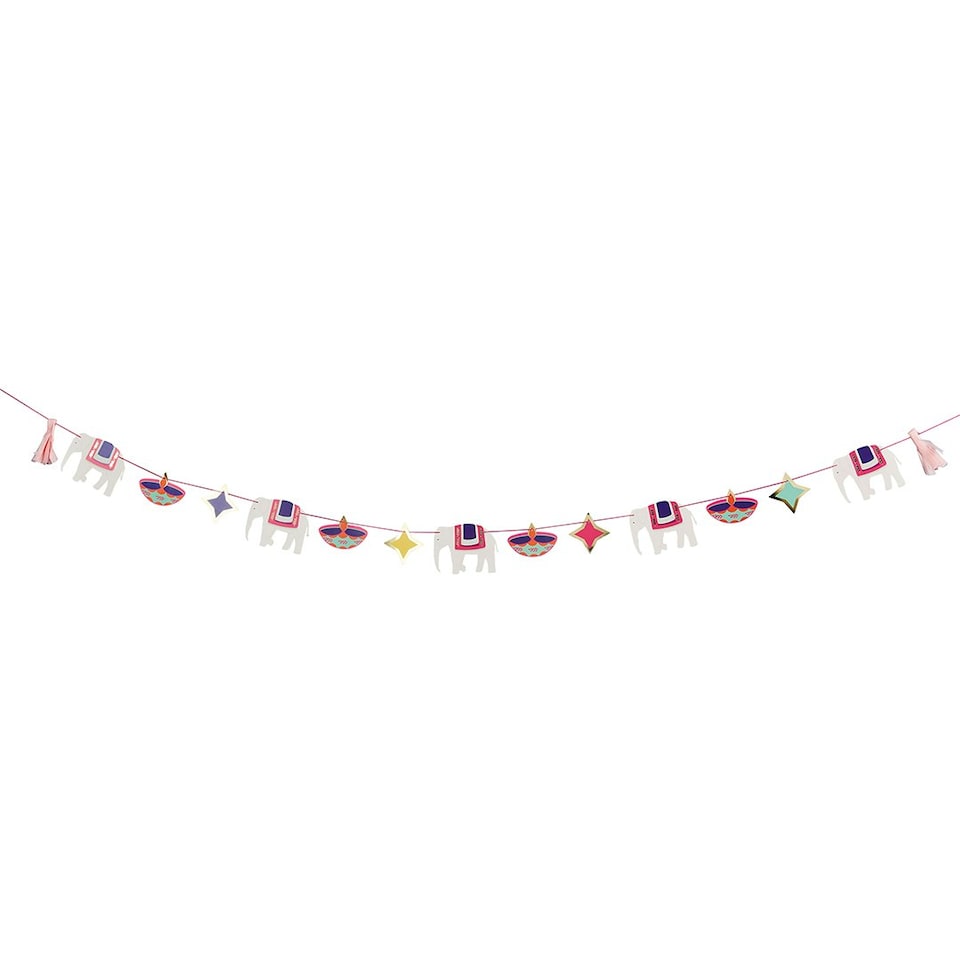 image 1 of Diwali Tissue Tassel Card Party Garland 2.5m