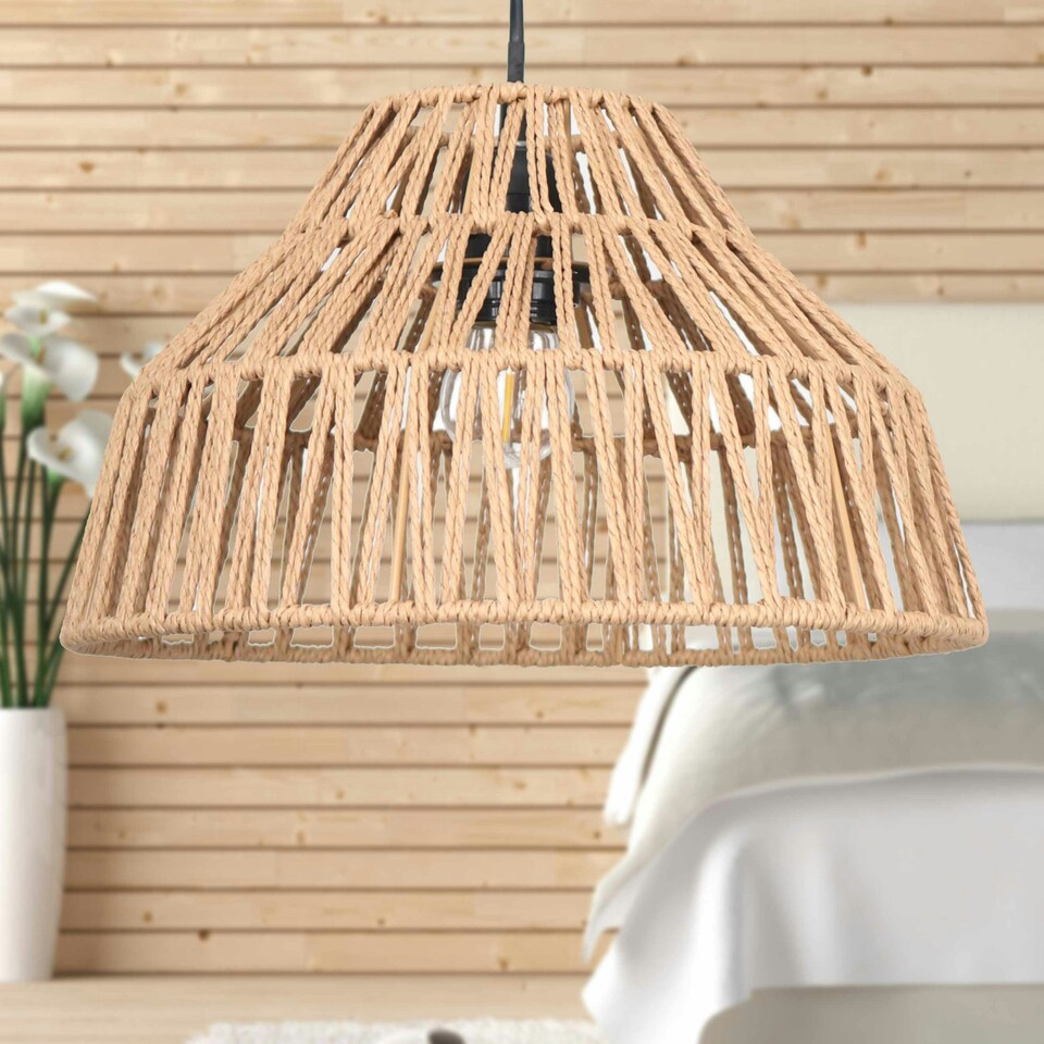 image 1 of Clara - Natural String Pendant Lightshade Brown