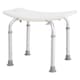 image 1 of HOMCOM Aluminium Shower Stool w/ Adjustable Height Non-Slip Bath Stool White