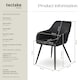 image 6 of Chair Marilyn - velvet look, quilted, continuous backrest, slim steel legs - Set of 2 Black | Black/Black