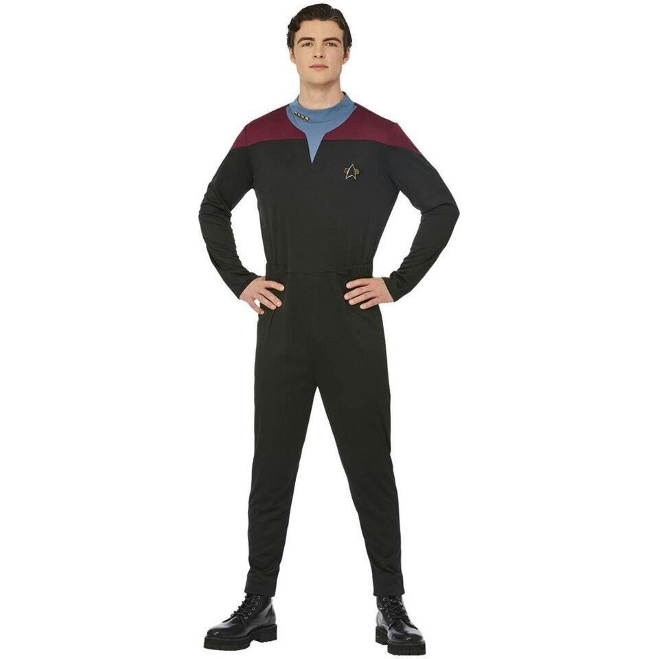 image 1 of Star Trek Mens Voyager Command Uniform Costume Set - Black - S S