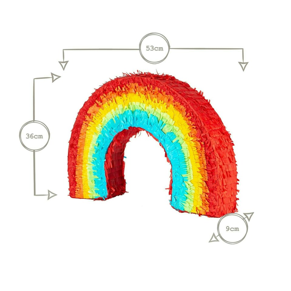 image 1 of Fax Potato 3pc Rainbow Pinata Set with Stick & Blindfold - Pink Stick