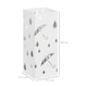 image 7 of HOMCOM Metal Umbrella Stand, Square Umbrella Basket with 4 Hooks Drip Tray White