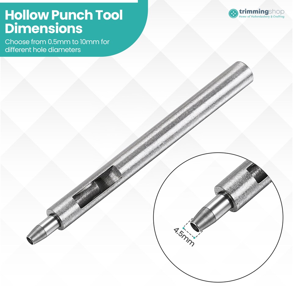 image 1 of 4.5mm Leather Hole Punch Cutter, Sharp Edge Hollow Hole Punch for DIY
