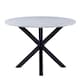 image 2 of Heaven Round Dining Table with White Polished Marble Top