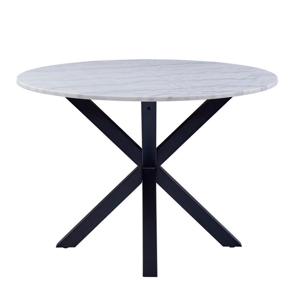image 1 of Heaven Round Dining Table with White Polished Marble Top