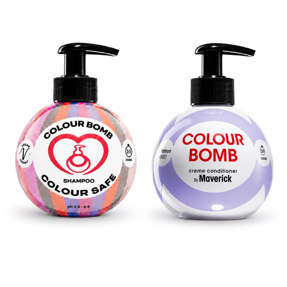 Colour Bomb Colour Safe Shampoo & Colour Depositing Conditioner Set 2x250ml - White Platinum (FOR BLONDE HAIR)
