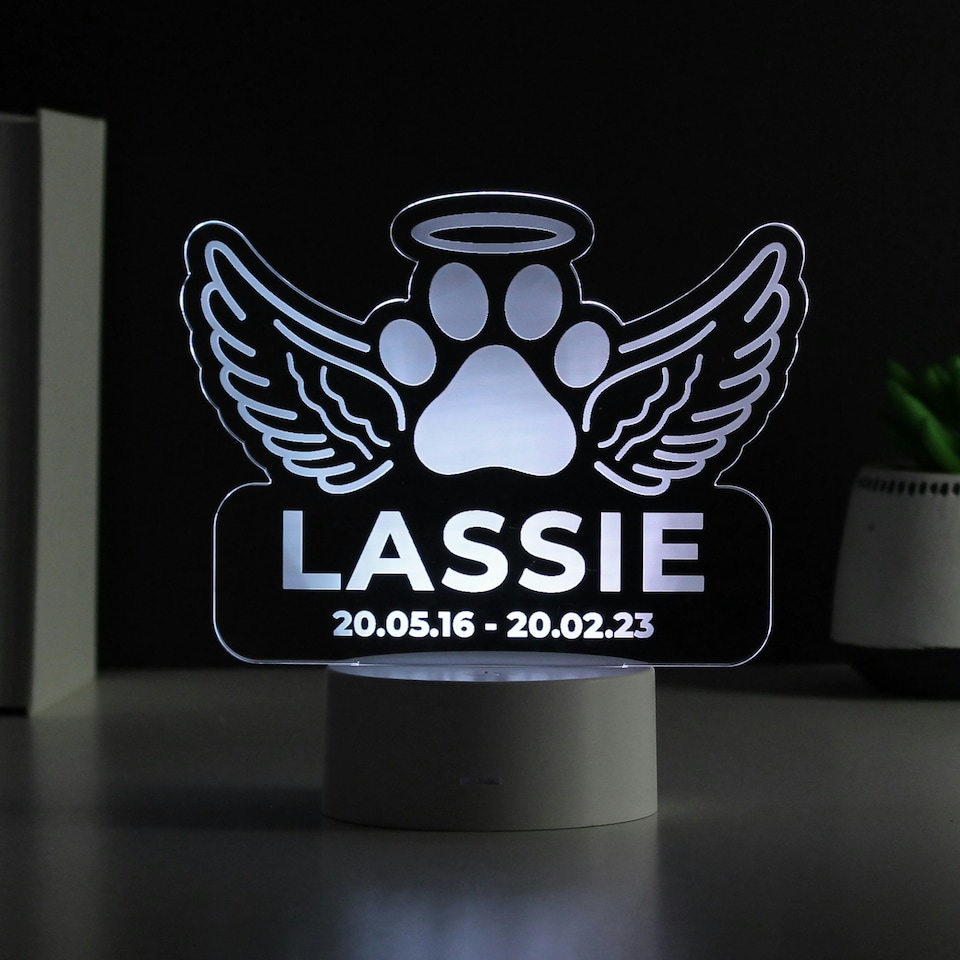 image 1 of Personalised Pet Memorial Colour Changing LED Light
