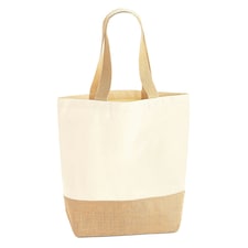 Westford Mill Jute Canvas Shopper Bag - Natural - One Size | Multi