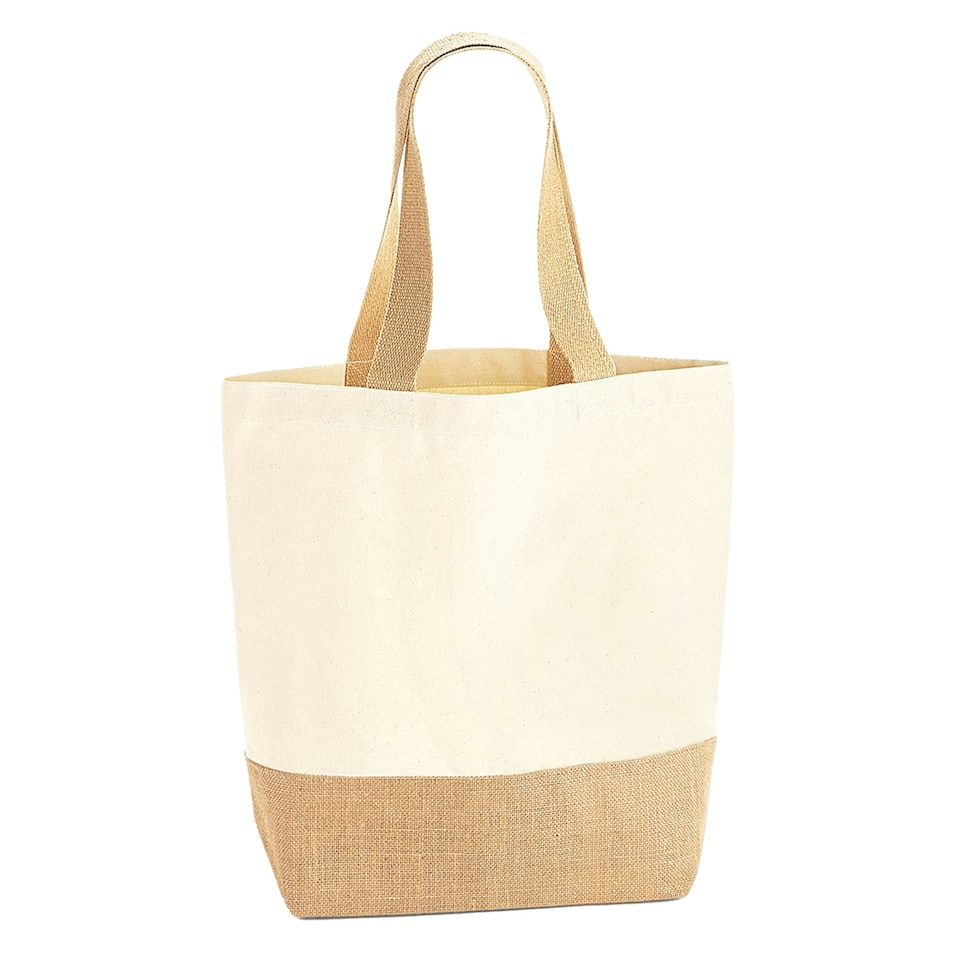 image 1 of Westford Mill Jute Canvas Shopper Bag - Natural - One Size | Multi