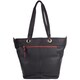 image 2 of London Leathergoods Womens Premium Genuine Leather Large Shoulder Tote Handbag with Contrasting Colours | Black | Black/Burgundy