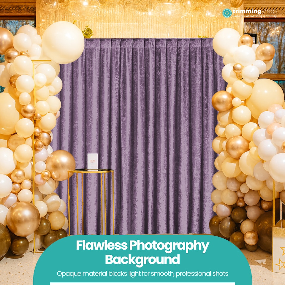 image 1 of 3x3m Crushed Velvet Backdrop, 8cm Rod Pocket Photography Background