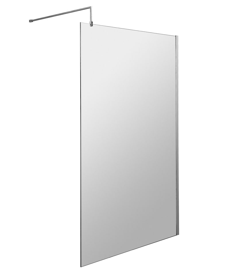 image 1 of Balterley Contemporary Wetroom Screen Aluminium - " Wetroom Screen - WRSF004 | Black | Matt Black