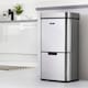 image 2 of Cooks Professional Recycling Sensor Bin 75L with Dual Compartments & Food Caddy | Silver | Silver