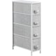 image 1 of Yaheetech Vertical Slim Storage Tower with 4 Fabric Drawers Grey | Light Grey