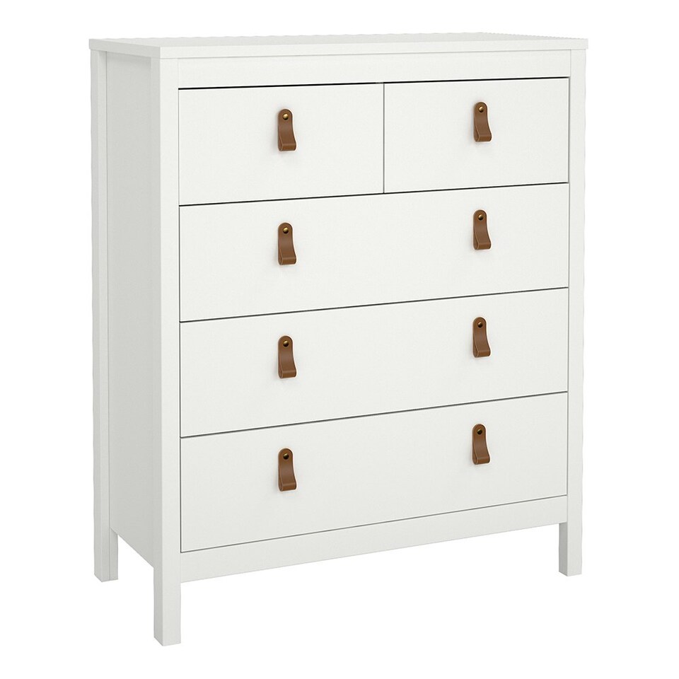 image 1 of Barcelona 3 Piece Bundle, Bedside, Chest and 2 Door Wardrobe in White