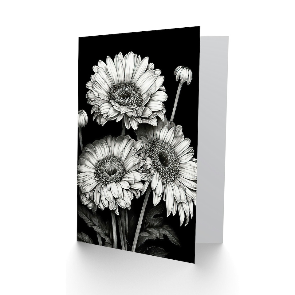 image 1 of Elegant Gerbera Flowers Floral Get Well Thank You Card