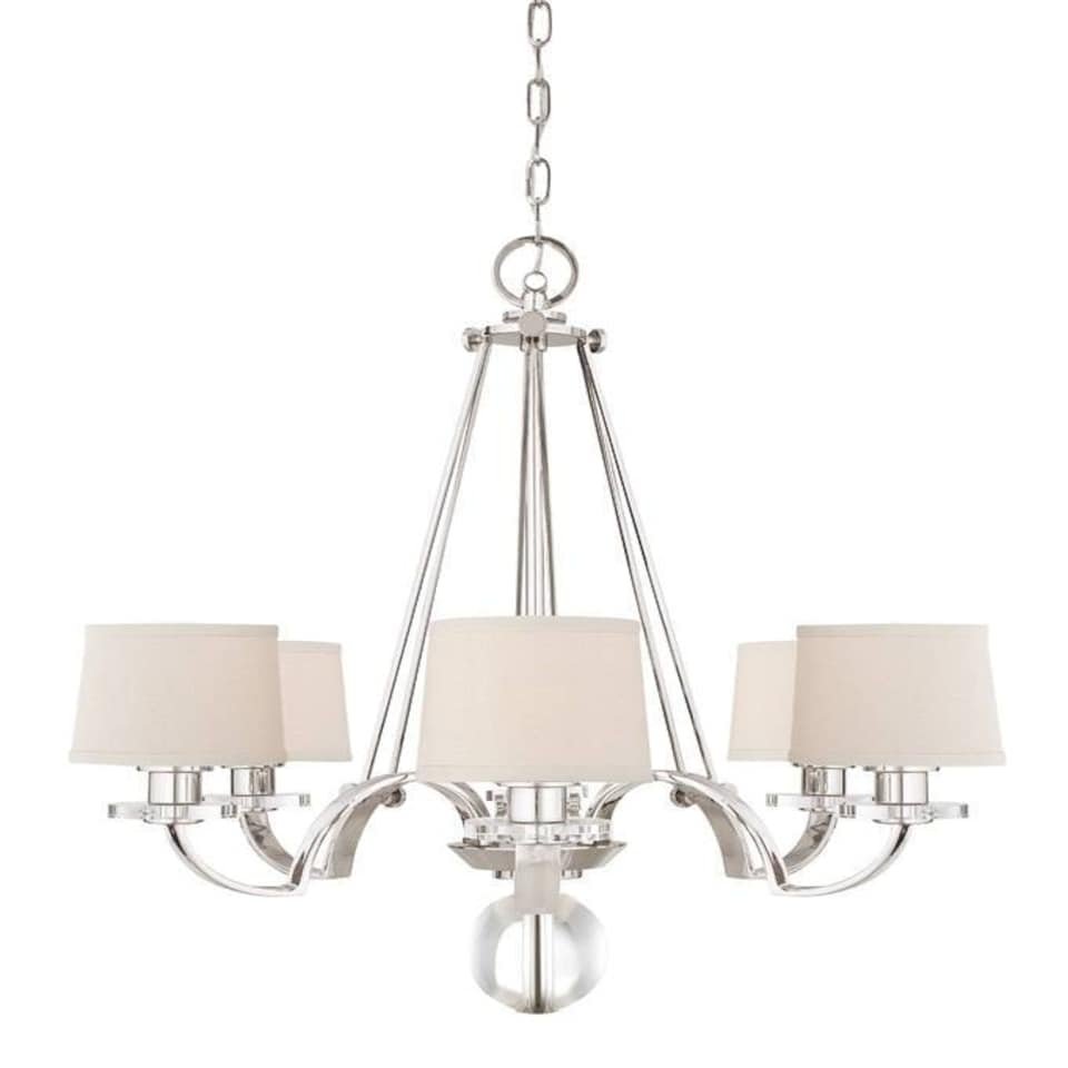 image 1 of Sutton Place 6 Light Multi Arm Chandelier Imperial Silver Finish, E27