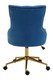 image 4 of Interiors by Premier Luxury Blue Velvet Home Office Chair, Comfortable Blue Office Desk Chair with Gold Base, Modern Chair
