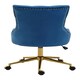 image 4 of Interiors by Premier Luxury Blue Velvet Home Office Chair, Comfortable Blue Office Desk Chair with Gold Base, Modern Chair