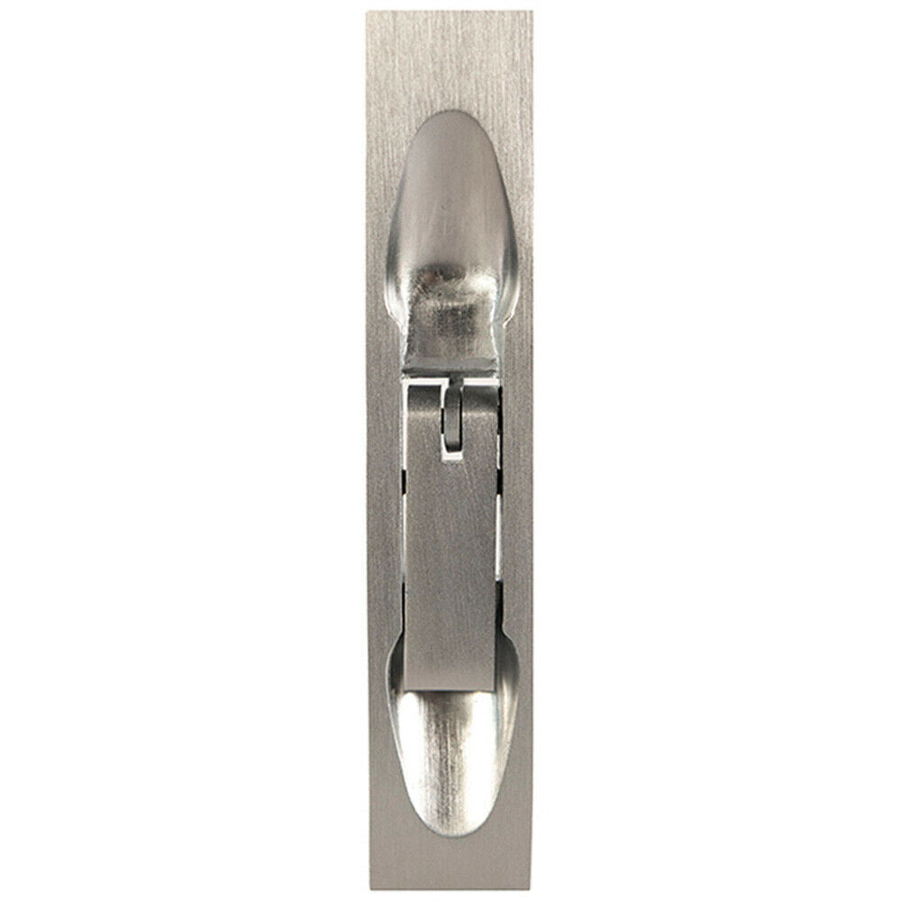 Loops Lever Action Flush Door Bolt with Flat Keep Plate 204 x 20mm Satin Chrome