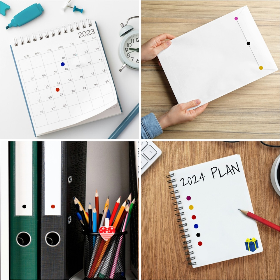 image 1 of Pack of 560 Yellow 8mm Round Labels - Stickers