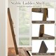 image 4 of COSTWAY Bamboo Blanket Ladder 5-Tier Ladder Shelf w/4 Removable Hooks-Brown Brown | One Size