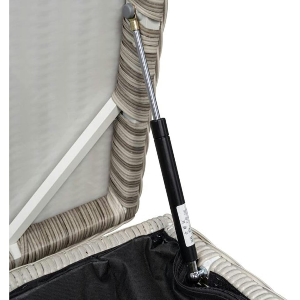 image 1 of Garden Cushion Box - Putty Grey Rattan Weave (4ft x 2.5ft)