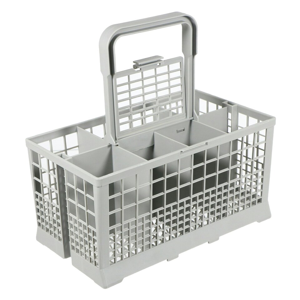 image 1 of SPARES2GO Cutlery Basket Caddy Cage for AEG Dishwasher (Removable Handle, 240mm)