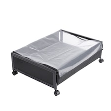 Living and Home 1Pcs Under Bed Steel Storage Organizer Basket with Wheels | Black