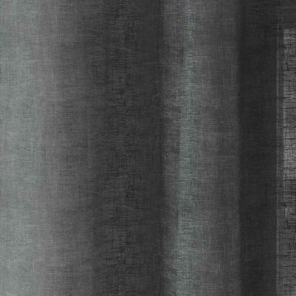image 1 of Pair of Crete Charcoal Linen Look Voile Panels 137 cm (54 inch) Eyelet Panels for Bedroom and Living Room