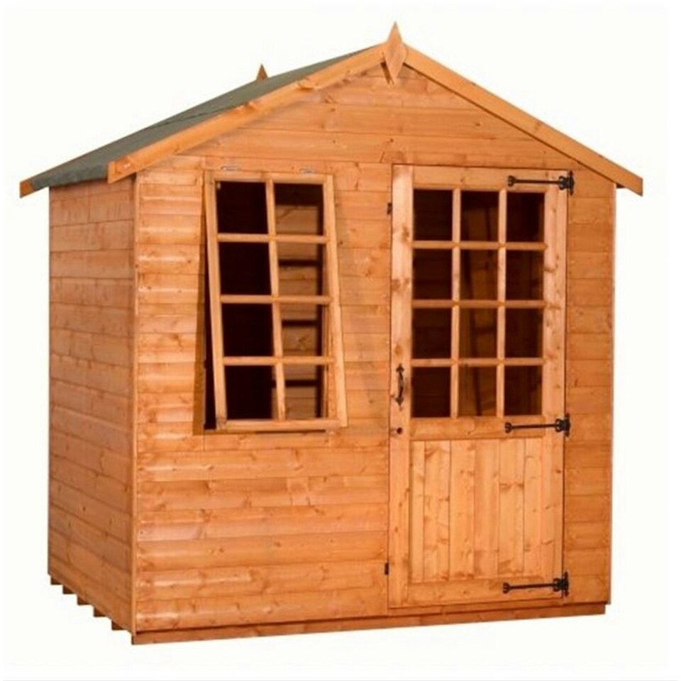 image 1 of 5ft x 7ft (1.45m x 2.05m) Wooden Georgian Tongue and Groove APEX Summerhouse (12mm T&G Floor + Roof) (5 x 7) (5x7)