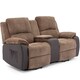 image 1 of Postana Dual Motor Rise Recliner 2 Seater Cord Drinks Console Sofa (Brown)
