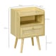 image 3 of Bedside Tables, Set of 2, Boho Side End Table w/ Drawer, Storage Compartment