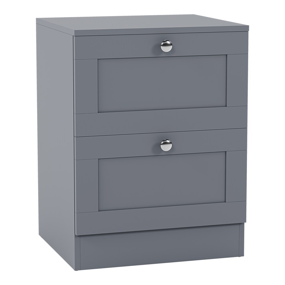 image 1 of Vida Designs Altino 3 Piece Bedroom Set (2 Drawer Bedside, 5 Drawer Chest, 3 Door 2 Drawer Mirrored Wardrobe), Grey
