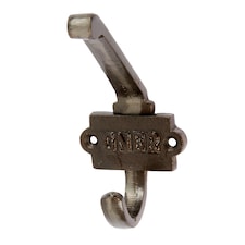 Hammer & Tongs Great North of England Railway Double Wall Hook - W53mm x H101mm - Raw