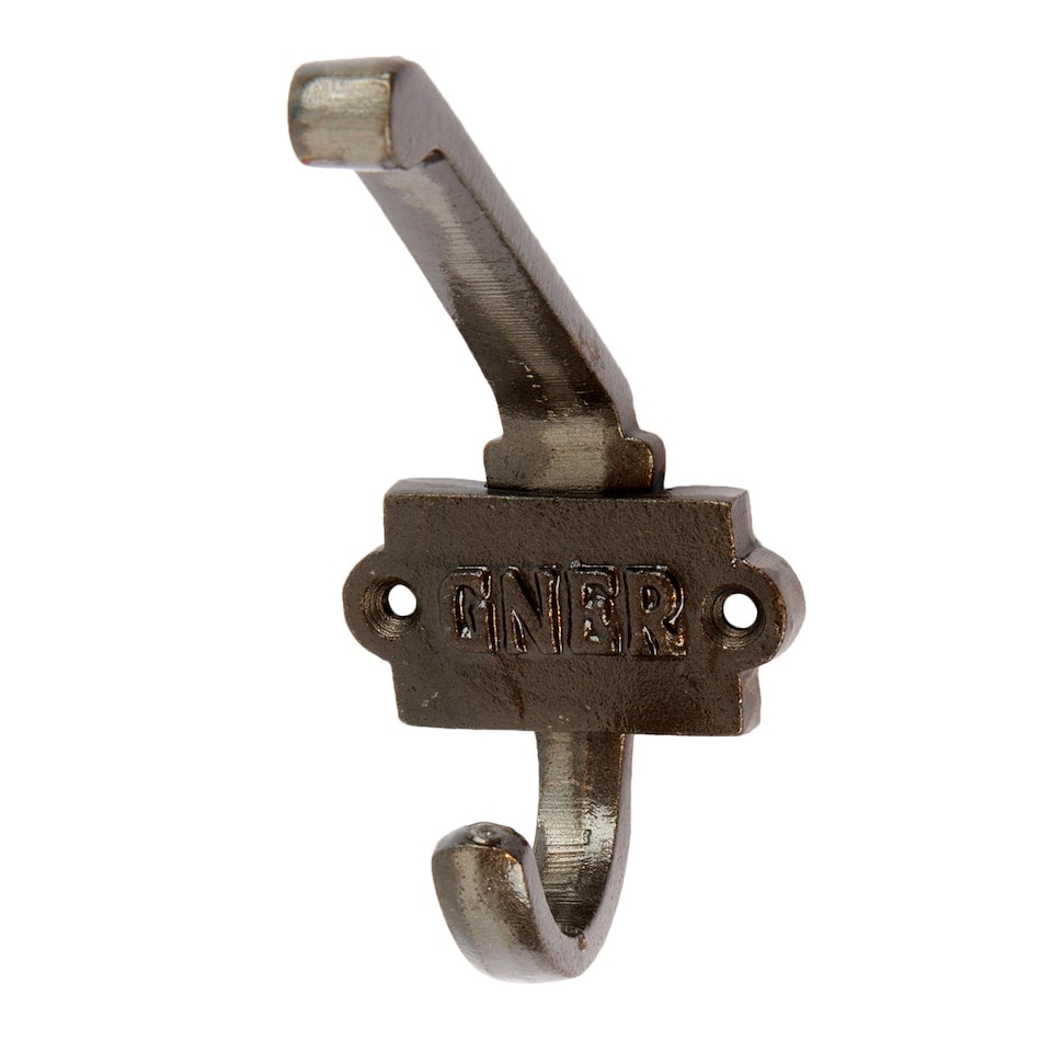 image 1 of Hammer & Tongs Great North of England Railway Double Wall Hook - W53mm x H101mm - Raw