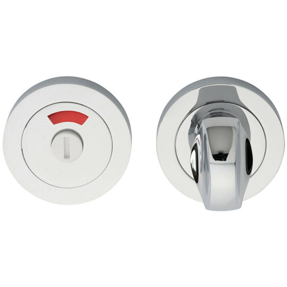 Loops Thumbturn Lock & Release Handle With Indicator 50mm Dia Polished Chrome