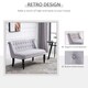 image 4 of HOMCOM Velvet 2 Seater Sofa, Button Tufted Wingback Loveseat with Rubber Wood Legs for Living Room, Bedroom, Grey